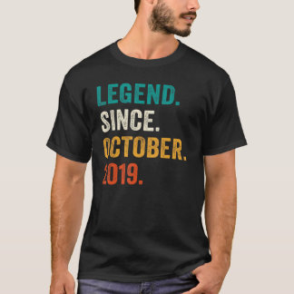 3 Years Old  Legend Since October 2019 3rd Birthda T-Shirt