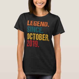 3 Years Old  Legend Since October 2019 3rd Birthda T-Shirt