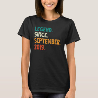 3 Years Old  Legend Since September 2019 3rd Birth T-Shirt