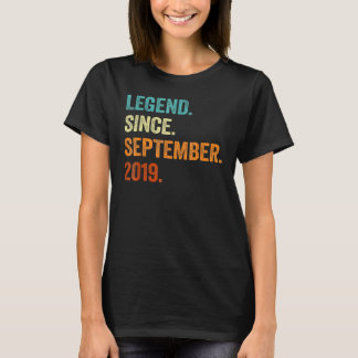 3 Years Old  Legend Since September 2019 3th Birth T-Shirt
