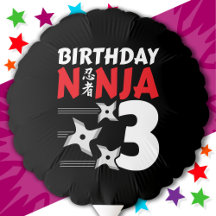 3 Years Old Ninja Party Stars Kids 3rd Birthday