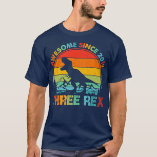3 Years Old T Re Dinosaur Awesome since 2019 3rd B T-Shirt