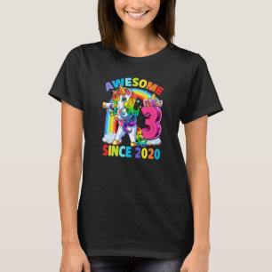 3 Years Old Unicorn Dabbing 3rd Birthday Girl Unic T-Shirt
