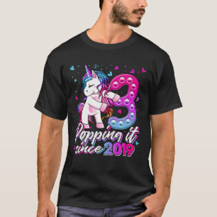 3 Years Old Unicorn Pop It Unicorn Popping Since 2 T-Shirt