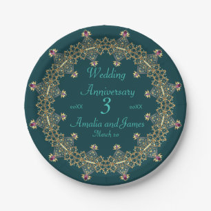 3 years Wedding Anniversary Gifts for Couples Cong Paper Plate