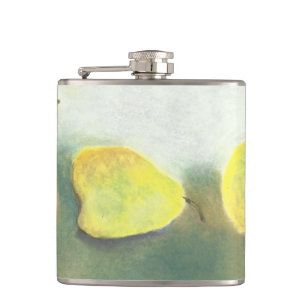 3 Yellow and Green Pears Hip Flask