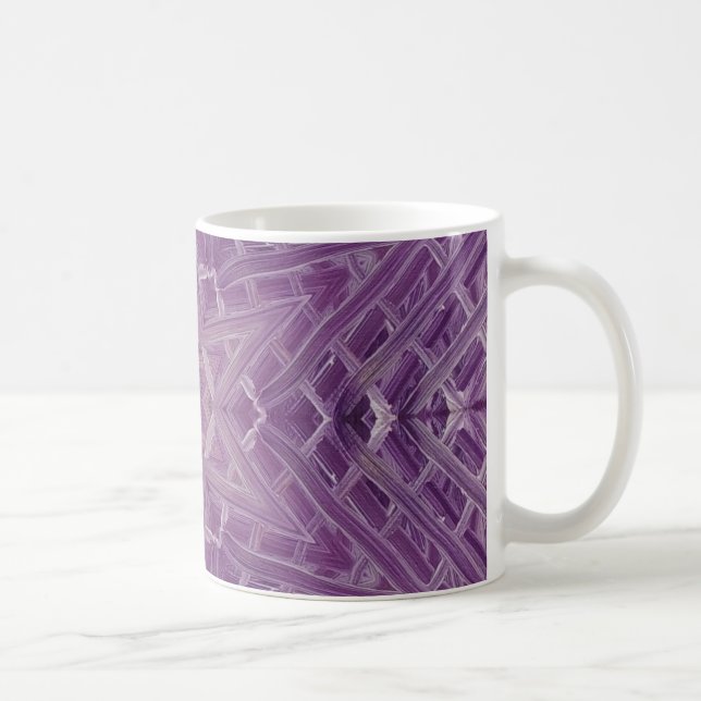 3A Unique Colourful Purple White Star Mandala Coffee Mug (Right)