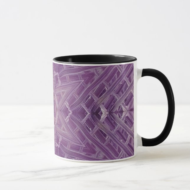 3A Unique Colourful Purple White Star Mandala Mug (Right)