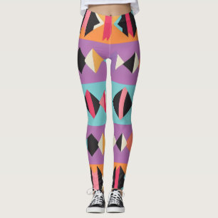3b colourful stripes and triangles leggings