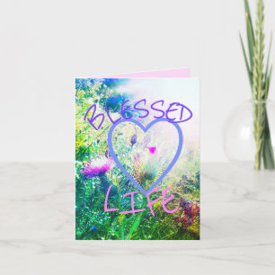3BLESSED LIFE VERDE SMALL GREETING CARD