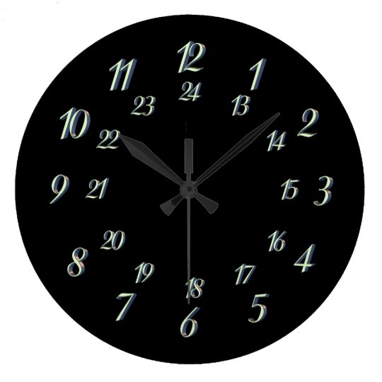 3D 24 Hour Face Large Clock | Zazzle.com.au