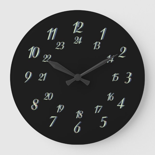 3D 24 Hour Face Large Clock (Front)