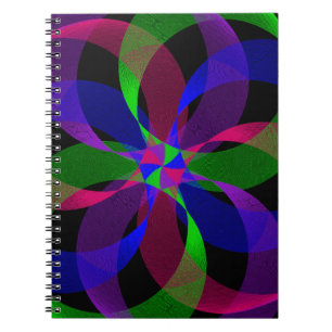 3D 2D Geometric Hybrid Spiral Notebook