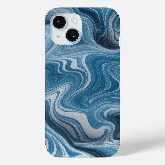 3D Abstract Blue White Marble Texture Case-Mate iPhone Case (Back)