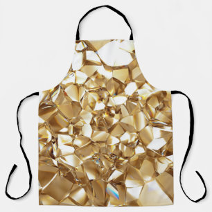 3D abstract crystal gold texture. Apron