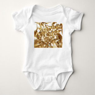 3D abstract crystal gold texture. Baby Bodysuit