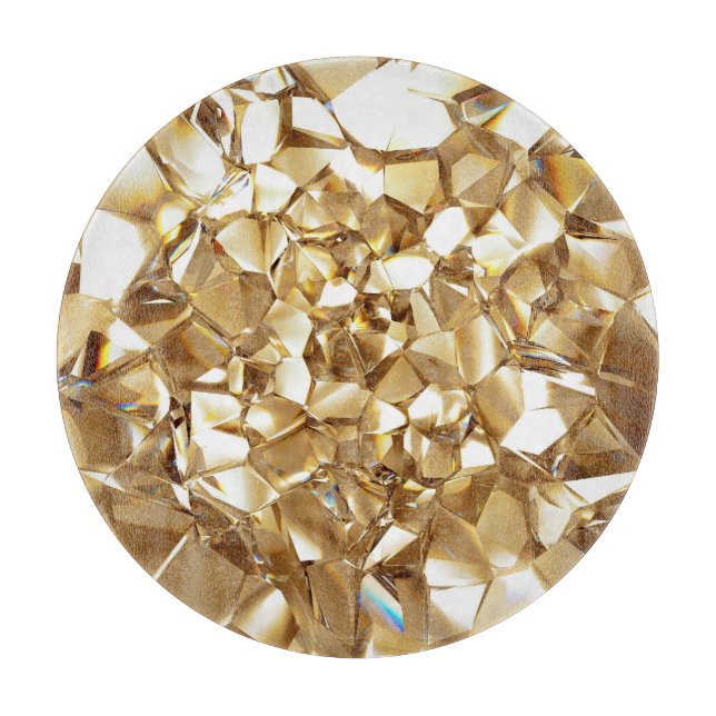 3D abstract crystal gold texture. Cutting Board (Front)