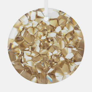 3D abstract crystal gold texture. Glass Tree Decoration