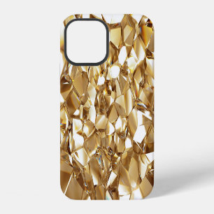 3D abstract crystal gold texture. iPhone 12 Case