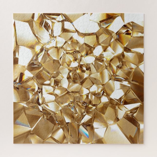 3D abstract crystal gold texture. Jigsaw Puzzle (Vertical)