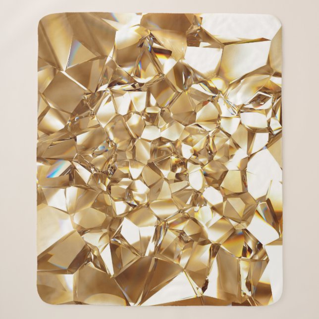 3D abstract crystal gold texture. Sherpa Blanket (Front)