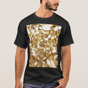 3D abstract crystal gold texture. T-Shirt