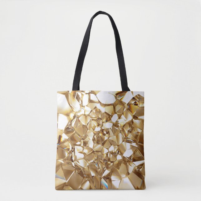 3D abstract crystal gold texture. Tote Bag (Front)
