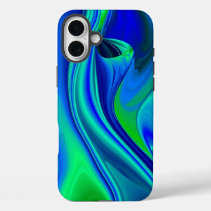 3D Abstract in green blue purple iPhone 16 Plus Case