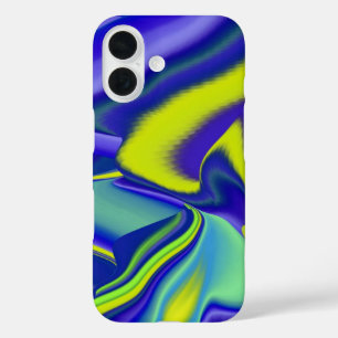 3D Abstract in green blue purple iPhone 16 Case