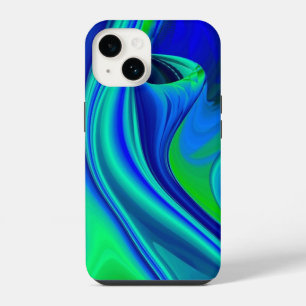 3D Abstract in green blue purple iPhone 14 Case