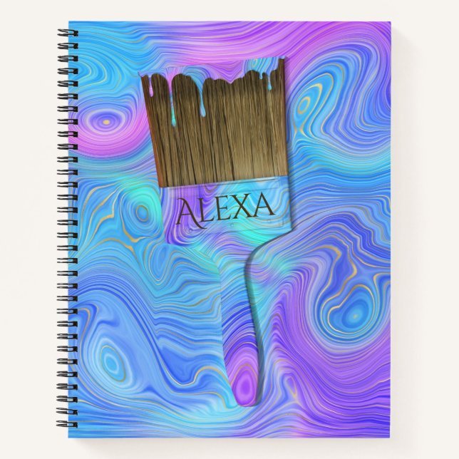 3D Abstract Paint Brush  Notebook (Front)