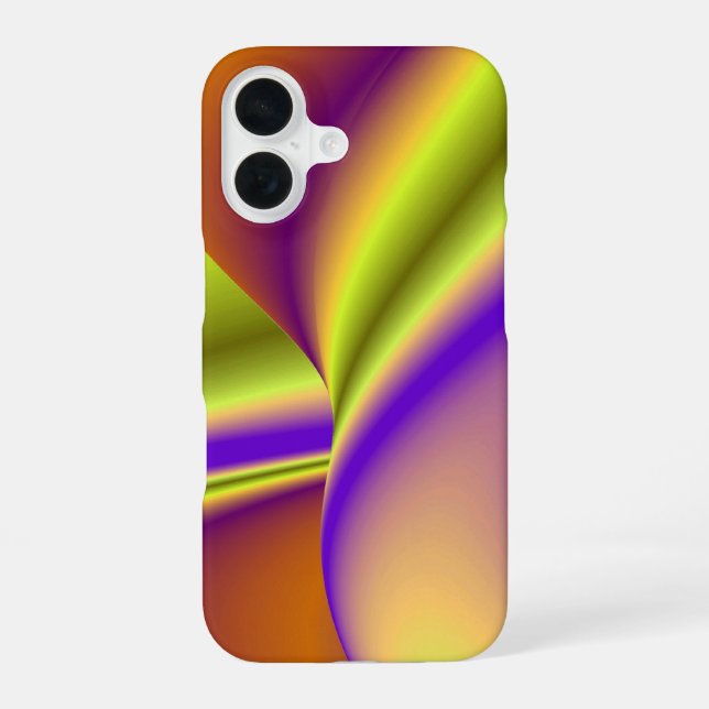 3D Abstract Rainbow Art iPhone 16 Case (Back)