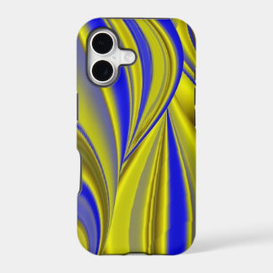 3D Abstract Rainbowart in Gold Yellow Blue