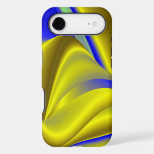 3D Abstract Rainbowart in Gold Yellow Blue