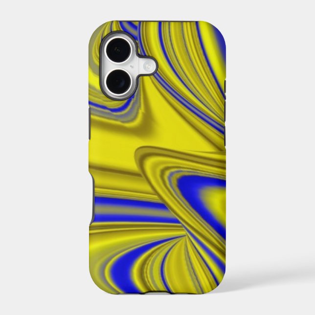 3D Abstract Rainbowart in Gold Yellow Blue (Back)