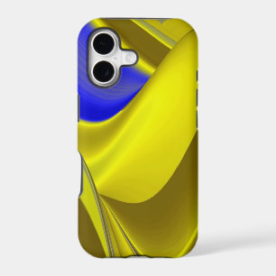 3D Abstract Rainbowart in Gold Yellow Blue