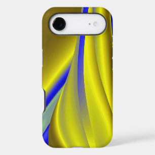 3D Abstract Rainbowart in Gold Yellow Blue