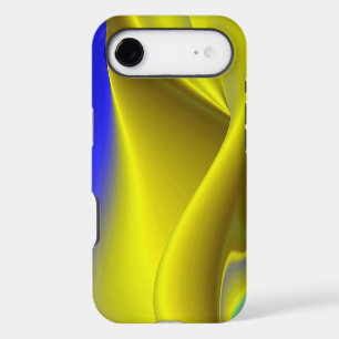 3D Abstract Rainbowart in Gold Yellow Blue