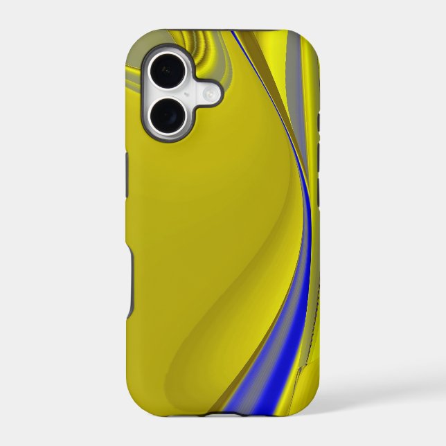 3D Abstract Rainbowart in Gold Yellow Blue (Back)