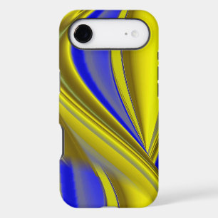 3D Abstract Rainbowart in Gold Yellow Blue