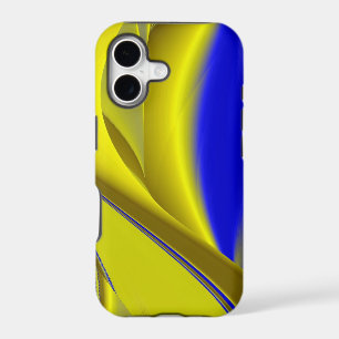 3D Abstract Rainbowart in Gold Yellow Blue
