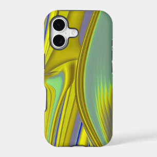 3D Abstract Rainbowart in Gold Yellow Blue
