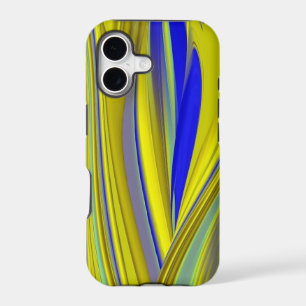 3D Abstract Rainbowart in Gold Yellow Blue