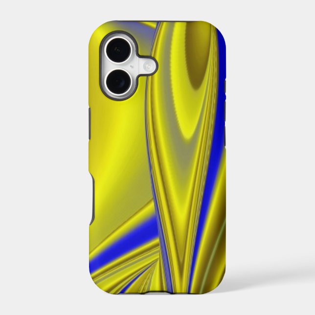 3D Abstract Rainbowart in Gold Yellow Blue (Back)