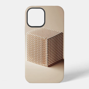 3D Abstract Spheres Cube - Minimalist Beige Phone iPhone 12 Case