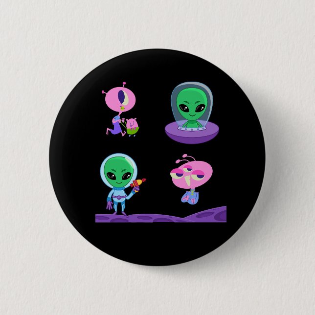 3D Alien Character Design  6 Cm Round Badge (Front)
