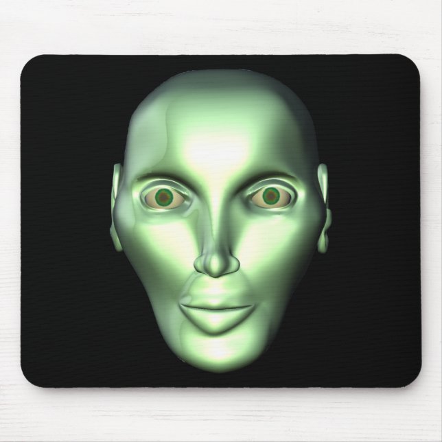 3D Alien Head Extraterrestrial Being Mousepad (Front)