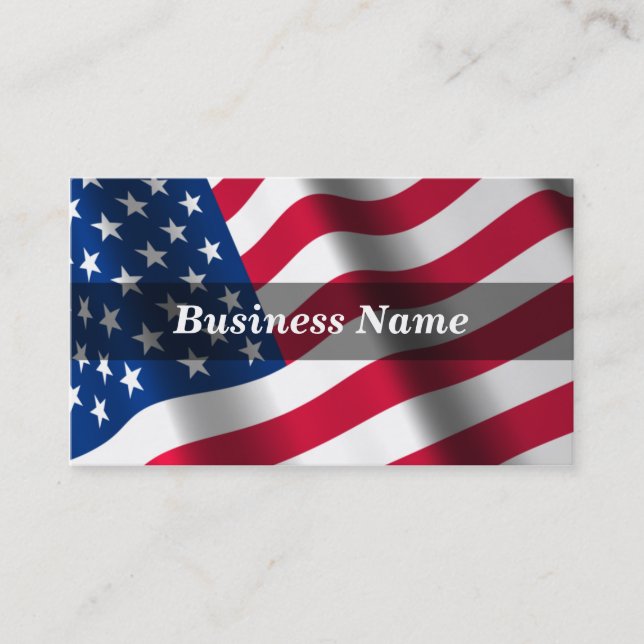 3D American Flag (True Colours) Business Card (Front)