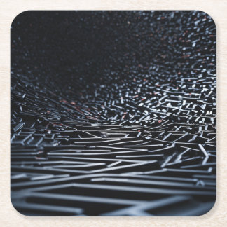 "3D Amoled black background" Square Paper Coaster