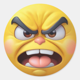 3D Angry Yellow Emoji 2 Sticker